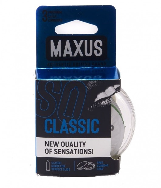 Классические презервативы в пластиковом кейсе MAXUS Classic - 3 шт. - Maxus - купить с доставкой в Челябинске