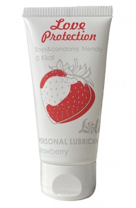 Лубрикант на водной основе с ароматом малины Love Protection Strawberry - 50 мл. - Lola Games - купить с доставкой в Челябинске