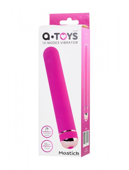 Розовый нереалистичный вибратор Mastick - 18 см. - A-toys