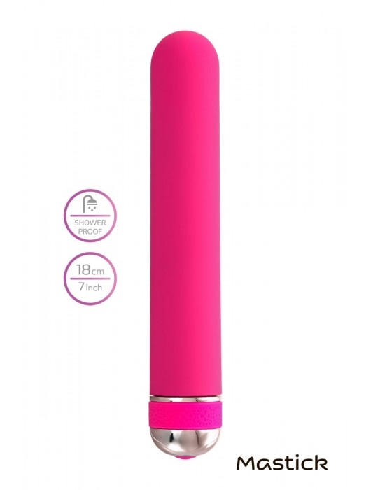 Розовый нереалистичный вибратор Mastick - 18 см. - A-toys