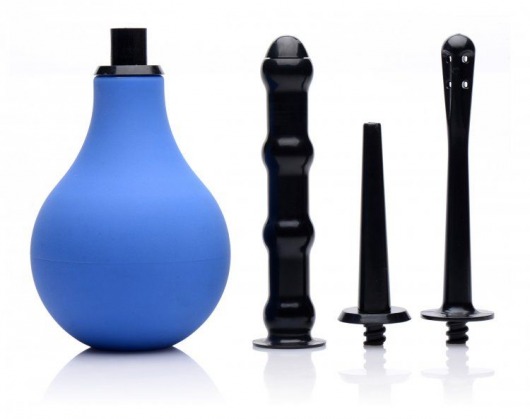 Анальный душ с 3 насадками Premium One-way Valve Anal Douche Set - XR Brands - купить с доставкой в Челябинске