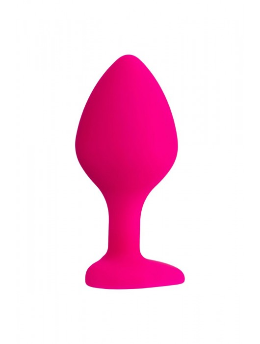 Розовая анальная втулка Diamond Heart с прозрачным кристаллом - 8 см. - ToyFa - купить с доставкой в Челябинске