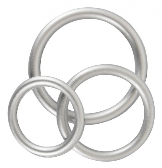 Набор из 3 эрекционных колец под металл Metallic Silicone Cock Ring Set - Orion - в Челябинске купить с доставкой