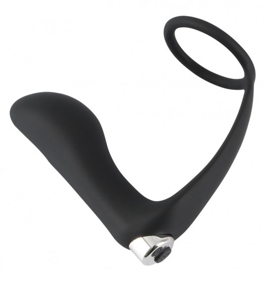 Черное эрекционное кольцо с анальной вибропробкой Vibrating Ring   Plug - Orion - в Челябинске купить с доставкой