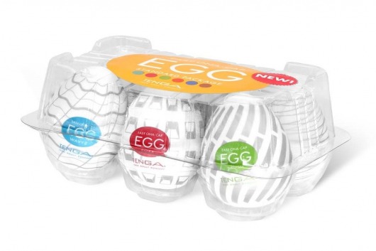 Набор из 6 мастурбаторов Tenga EGG Easy Beat с различным рельефом - Tenga - в Челябинске купить с доставкой