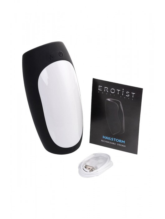 Черно-белый перезаряжаемый мастурбатор Erotist Hailstorm - Erotist Adult Toys - в Челябинске купить с доставкой