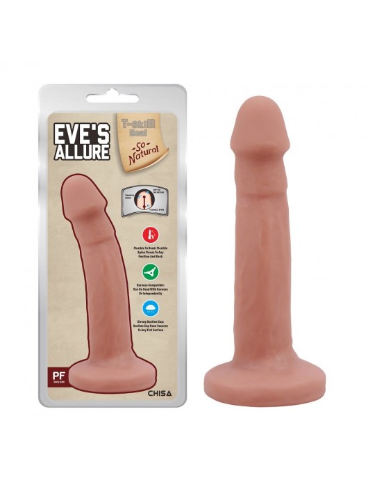 Телесный фаллоимитатор на присоске Eves Allure - 18,5 см. - Chisa