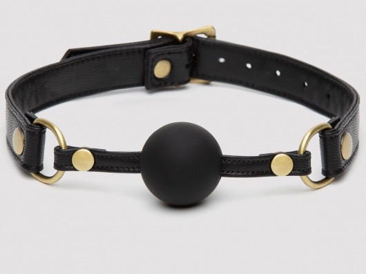Черный кляп-шар Bound to You Faux Leather Ball Gag - Fifty Shades of Grey - купить с доставкой в Челябинске