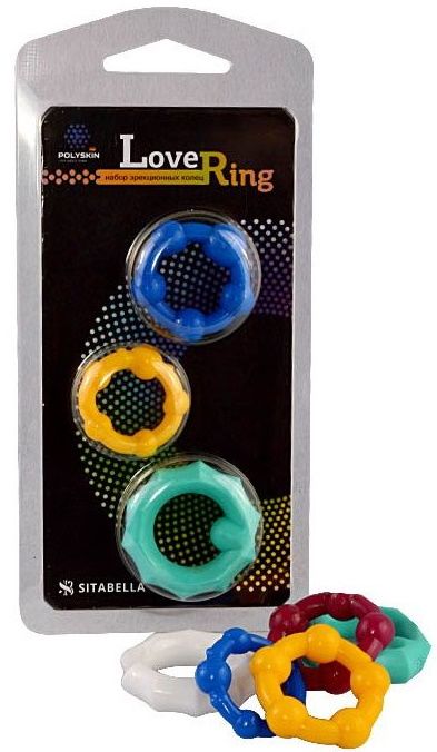 Набор из 3 цветных эрекционных колец Love Ring - Sitabella - в Челябинске купить с доставкой