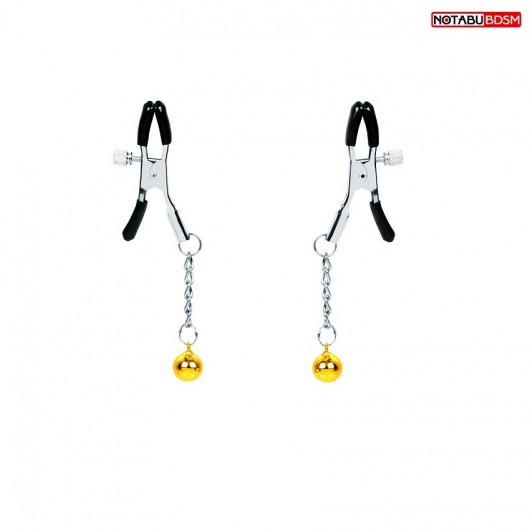 Оригинальные зажимы на соски с желтыми шариками - Notabu - купить с доставкой в Челябинске