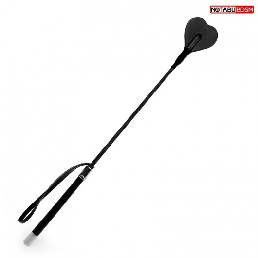 Черный стек с наконечником-сердечком - 54 см. - Notabu - купить с доставкой в Челябинске