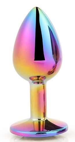 Голографическая анальная втулка с радужным кристаллом - 7,1 см. - Dream Toys - купить с доставкой в Челябинске