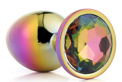 Голографическая анальная втулка с радужным кристаллом - 7,1 см. - Dream Toys - купить с доставкой в Челябинске