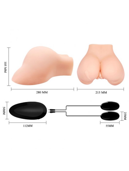 Телесная вибровагина Julie с 2 рабочими отверстиями - Baile - в Челябинске купить с доставкой