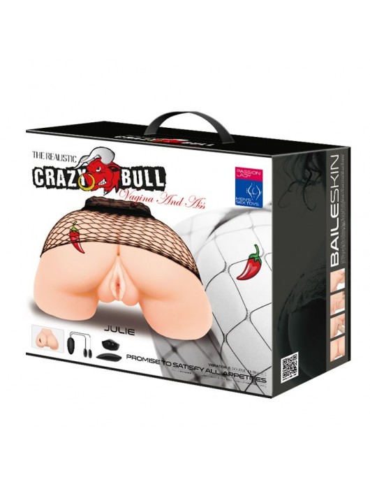 Телесная вибровагина Julie с 2 рабочими отверстиями - Baile - в Челябинске купить с доставкой