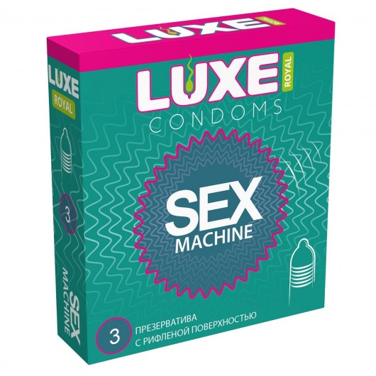 Ребристые презервативы LUXE Royal Sex Machine - 3 шт. - Luxe - купить с доставкой в Челябинске