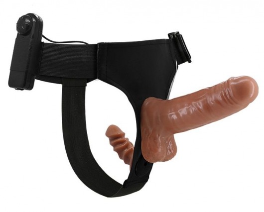 Страпон с вагинальной пробкой и вибрацией Ultra Passionate Harness - 16 см. - Baile - купить с доставкой в Челябинске