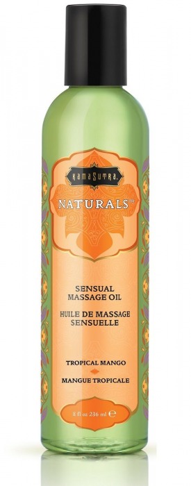 Массажное масло Naturals Tropical Mango с ароматом манго - 236 мл. - Kama Sutra - купить с доставкой в Челябинске