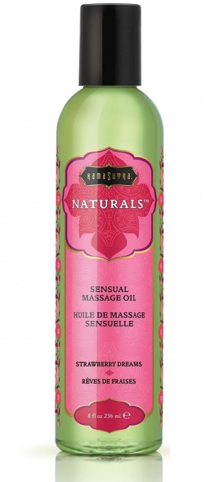 Массажное масло Naturals Strawberry Dreams с ароматом клубники - 236 мл. - Kama Sutra - купить с доставкой в Челябинске