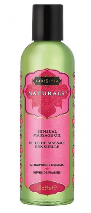Массажное масло Naturals Strawberry Dreams с ароматом клубники - 59 мл. - Kama Sutra - купить с доставкой в Челябинске