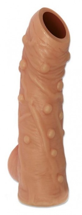 Телесная насадка с пупырышками и открытой головкой Nude Sleeve L - 14 см. - KOKOS - в Челябинске купить с доставкой