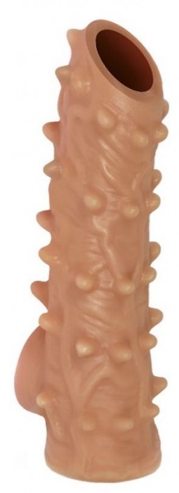 Телесная насадка с шипами и открытой головкой Nude Sleeve L - 14 см. - KOKOS - в Челябинске купить с доставкой