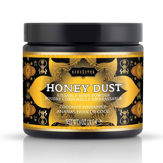 Пудра для тела Honey Dust Body Powder с ароматом кокоса и ананаса - 170 гр. - Kama Sutra - купить с доставкой в Челябинске