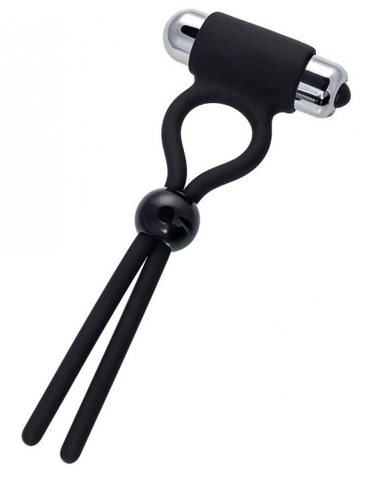 Черное эрекционное лассо Ect с виброэлементом - A-toys - в Челябинске купить с доставкой