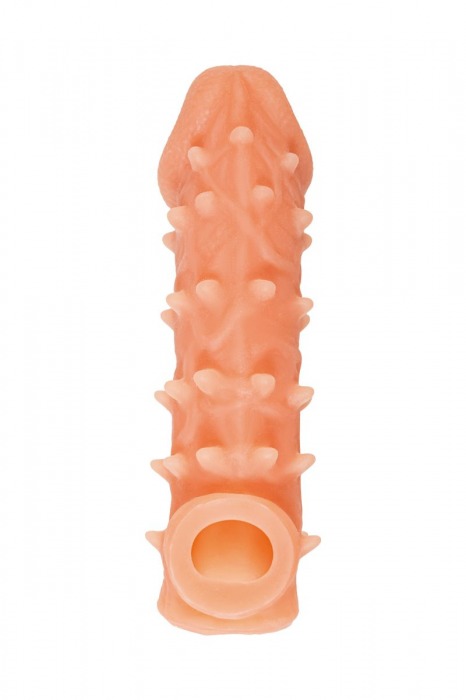 Телесная закрытая насадка с пупырышками Cock Sleeve Size M - 15,6 см. - KOKOS - в Челябинске купить с доставкой