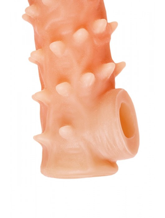 Телесная закрытая насадка с пупырышками Cock Sleeve Size L - 17,6 см. - KOKOS - в Челябинске купить с доставкой