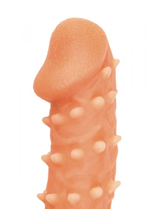 Телесная закрытая насадка с пупырышками Cock Sleeve Size L - 17,6 см. - KOKOS - в Челябинске купить с доставкой