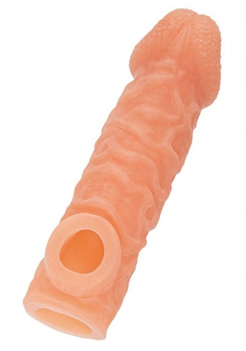Телесная закрытая насадка с шершавой головкой Cock Sleeve Size L - 17,6 см. - KOKOS - в Челябинске купить с доставкой