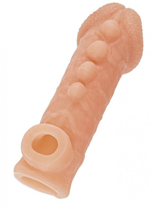 Телесная закрытая насадка с шишечками Cock Sleeve Size M - 15,6 см. - KOKOS - в Челябинске купить с доставкой