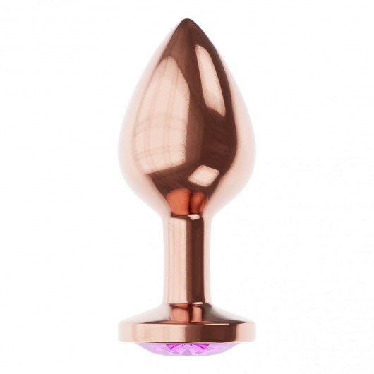 Пробка цвета розового золота с фиолетовым кристаллом Diamond Amethyst Shine S - 7,2 см. - Lola Games - купить с доставкой в Челябинске