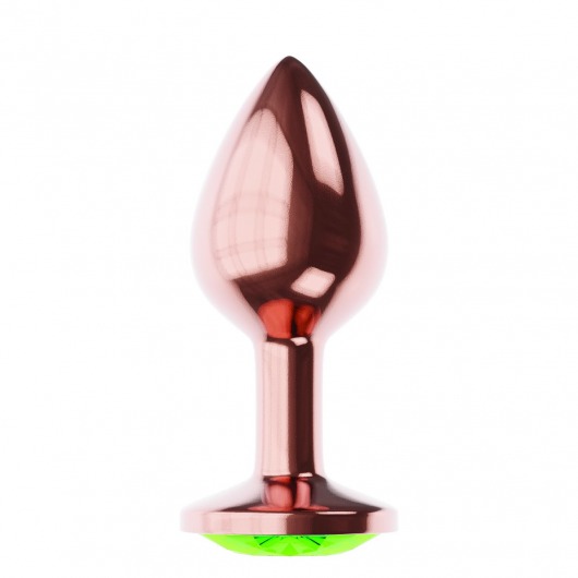 Пробка цвета розового золота с лаймовым кристаллом Diamond Emerald Shine S - 7,2 см. - Lola Games - купить с доставкой в Челябинске