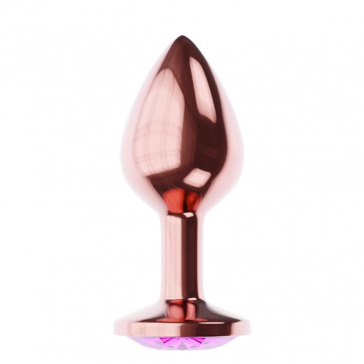 Пробка цвета розового золота с лиловым кристаллом Diamond Quartz Shine L - 8,3 см. - Lola Games - купить с доставкой в Челябинске