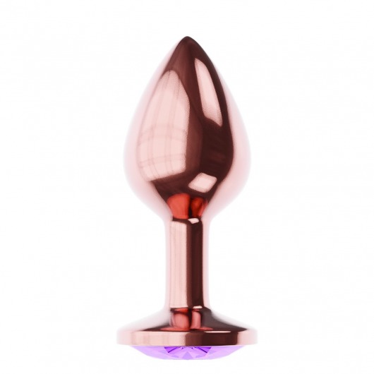 Пробка цвета розового золота с фиолетовым кристаллом Diamond Amethyst Shine L - 8,3 см. - Lola Games - купить с доставкой в Челябинске