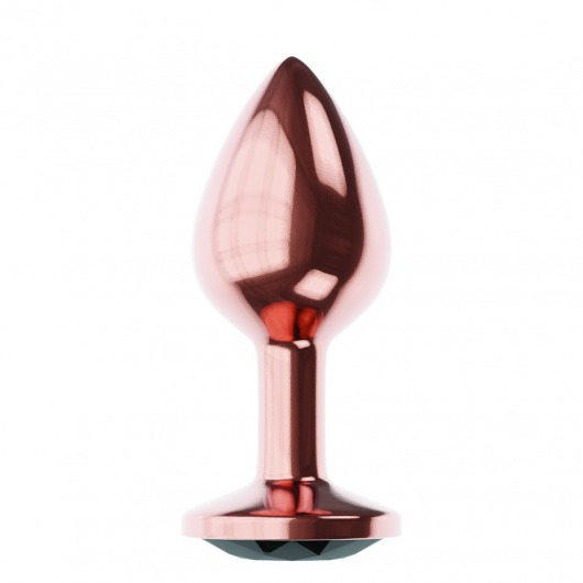 Пробка цвета розового золота с черным кристаллом Diamond Jet Shine L - 8,3 см. - Lola Games - купить с доставкой в Челябинске