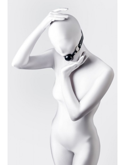 Черный кляп-шар на кожаных ремешках Anonymo - ToyFa - купить с доставкой в Челябинске