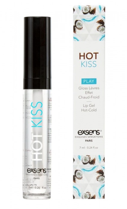 Блеск для губ Hot Kiss Coconut с ароматом кокоса - 7 мл. - Exsens - купить с доставкой в Челябинске