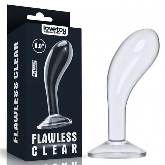 Прозрачный стимулятор простаты Flawless Clear Prostate Plug - 15 см. - Lovetoy - в Челябинске купить с доставкой