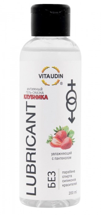 Интимный гель-смазка на водной основе VITA UDIN с ароматом клубники - 200 мл. - VITA UDIN - купить с доставкой в Челябинске