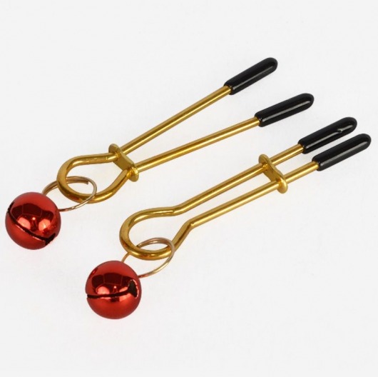 Золотистые зажимы с колокольчиками Gold - Sitabella - купить с доставкой в Челябинске