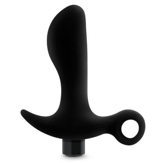 Черный анальный вибратор Silicone Vibrating Prostate Massager 01 - 10,8 см. - Blush Novelties - в Челябинске купить с доставкой