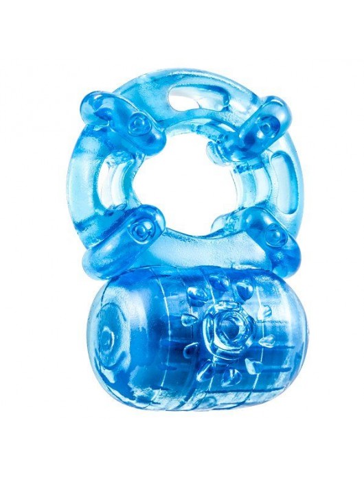 Голубое эрекционное виброкольцо Reusable 5 Function Cock Ring - Blush Novelties - в Челябинске купить с доставкой