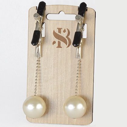 Зажимы на соски с бусинами под жемчуг Pearl - Sitabella - купить с доставкой в Челябинске