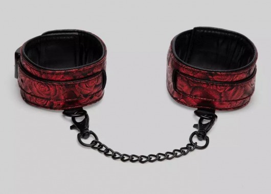Красно-черные оковы Reversible Faux Leather Ankle Cuffs - Fifty Shades of Grey - купить с доставкой в Челябинске