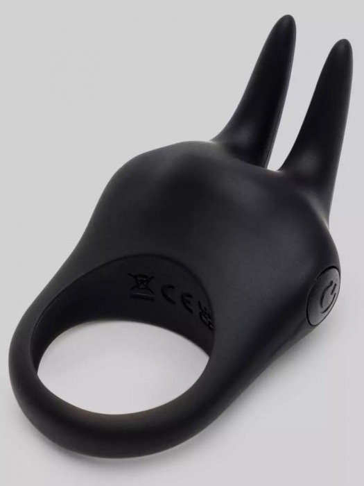 Черное эрекционное виброкольцо Sensation Rechargeable Vibrating Rabbit Love Ring - Fifty Shades of Grey - в Челябинске купить с доставкой