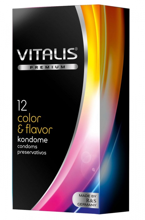 Цветные ароматизированные презервативы VITALIS PREMIUM color   flavor - 12 шт. - Vitalis - купить с доставкой в Челябинске