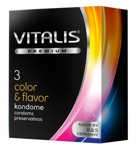 Цветные ароматизированные презервативы VITALIS PREMIUM color   flavor - 3 шт. - Vitalis - купить с доставкой в Челябинске